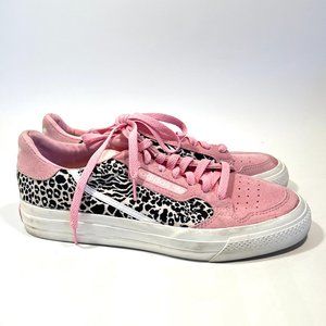 adidas Continental Vulc Womens Leopard-Print Low-Top Sneakers 9.5